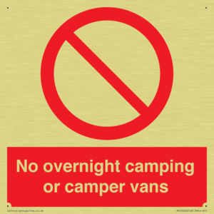 No overnight camping or camper vans